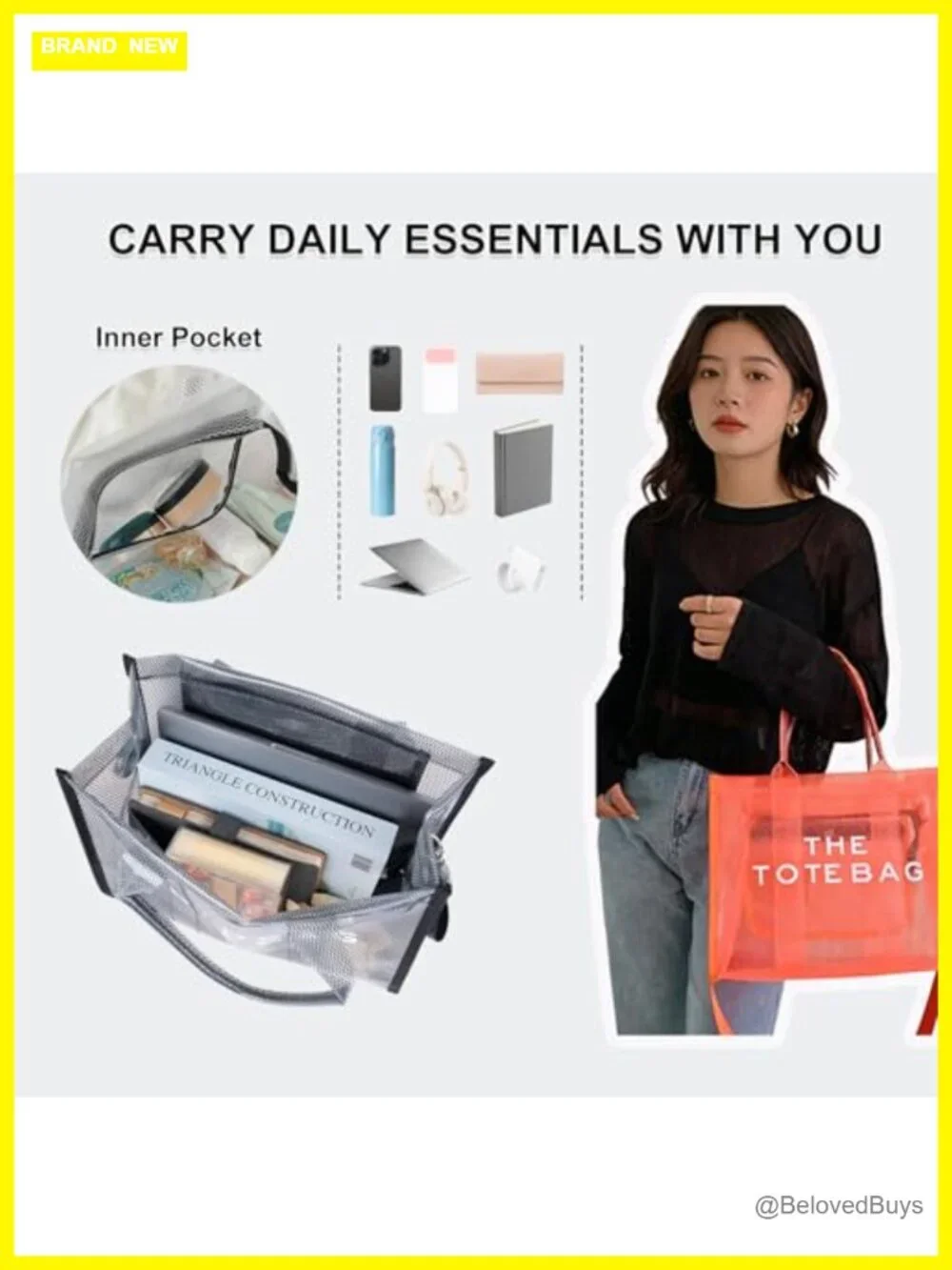 Clear Tote Bag Stadium Approved Large Capacity EVA Transparent Crossbody